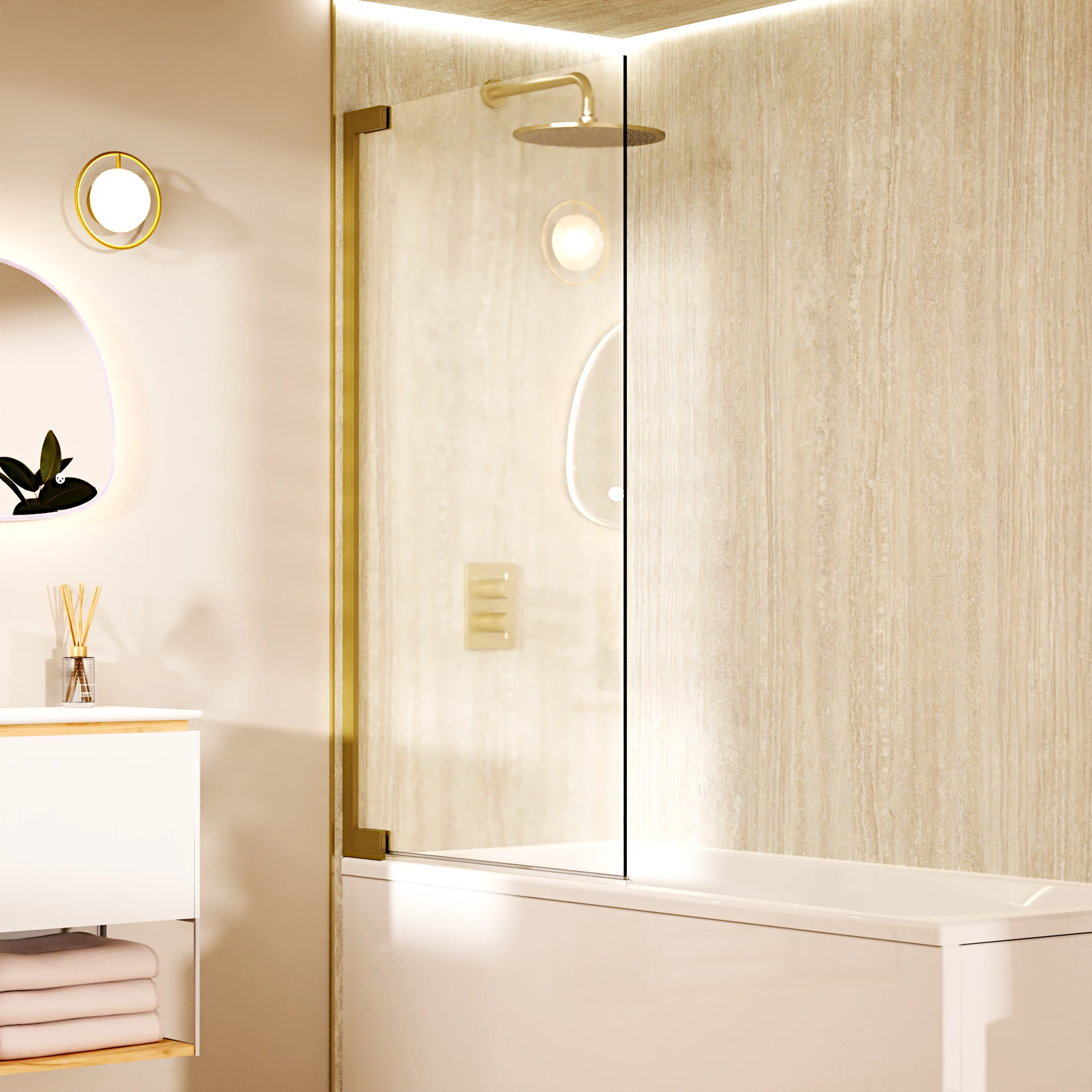 Asura Hinged Bath Screen