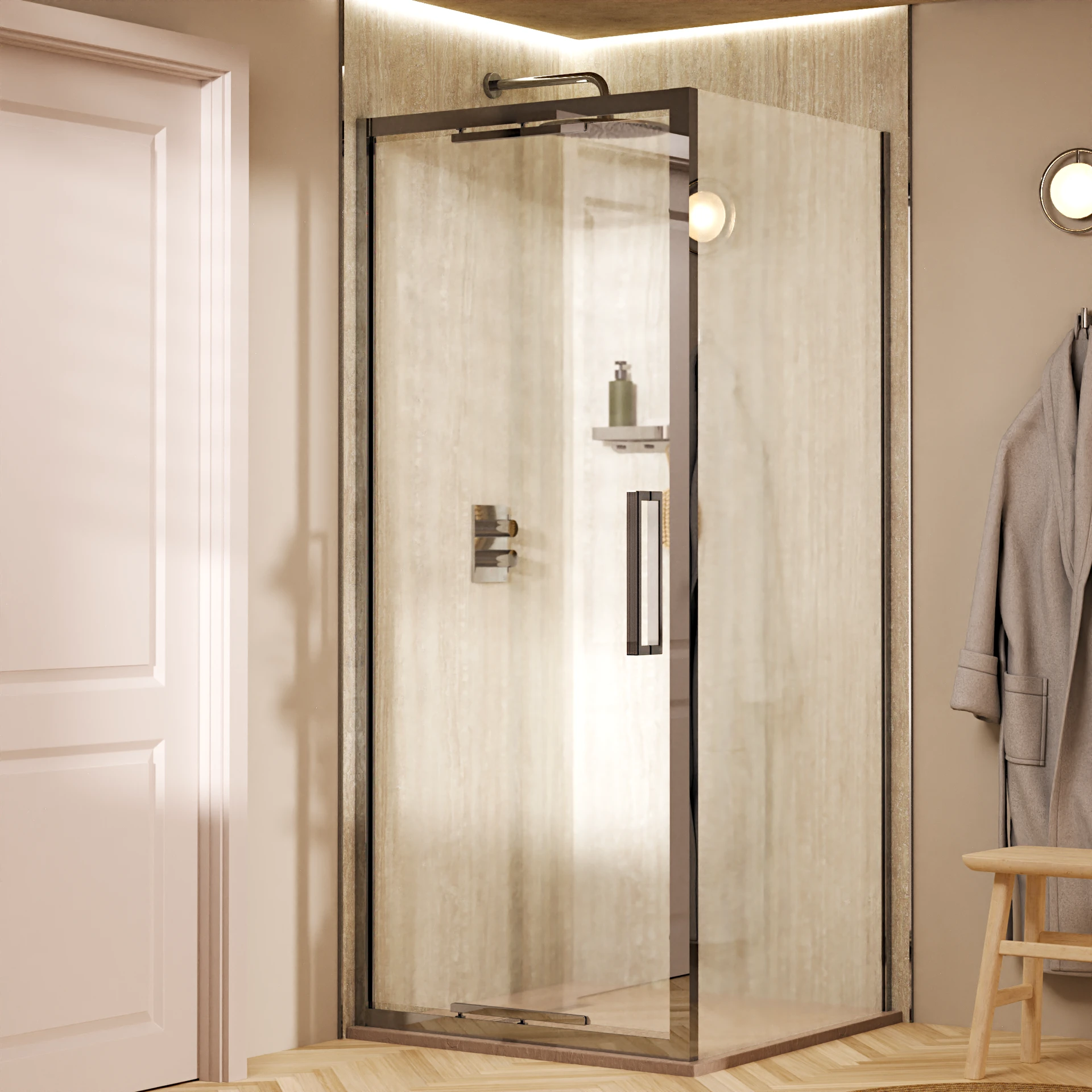 Asura Infold Shower Door with Side Panel