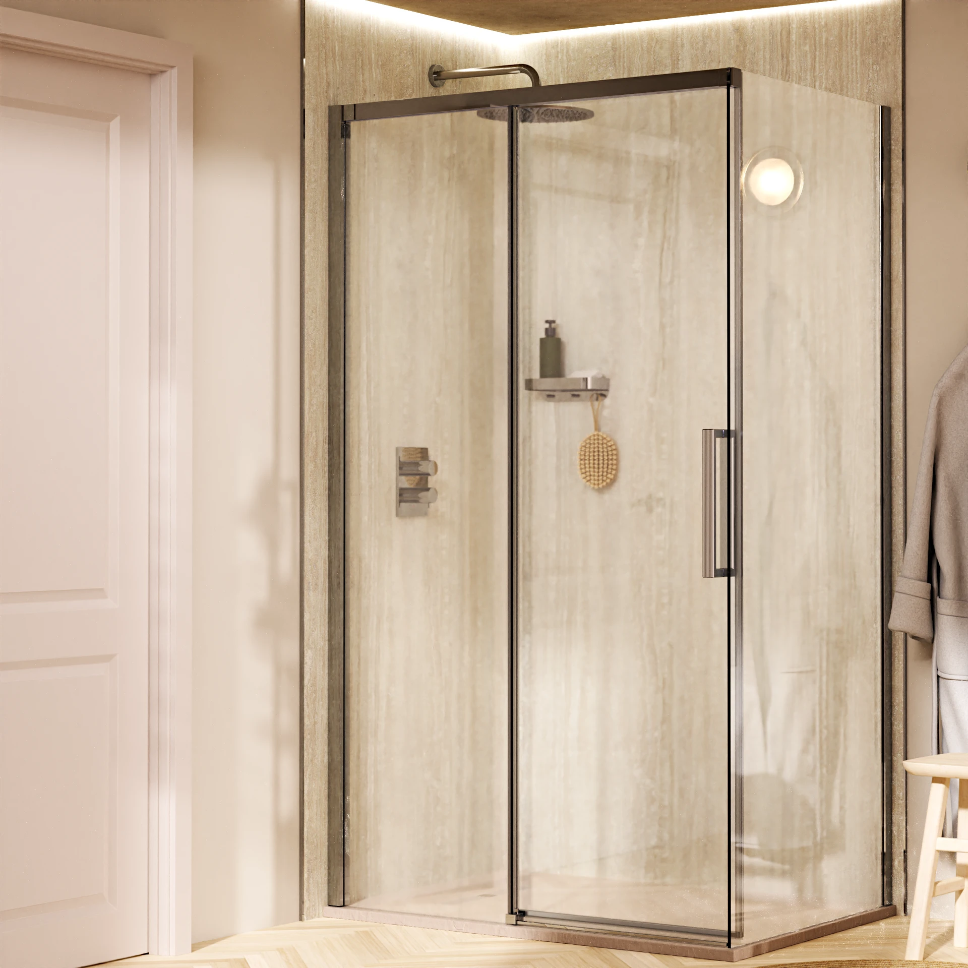 Asura Sliding Shower Door with Side Panel