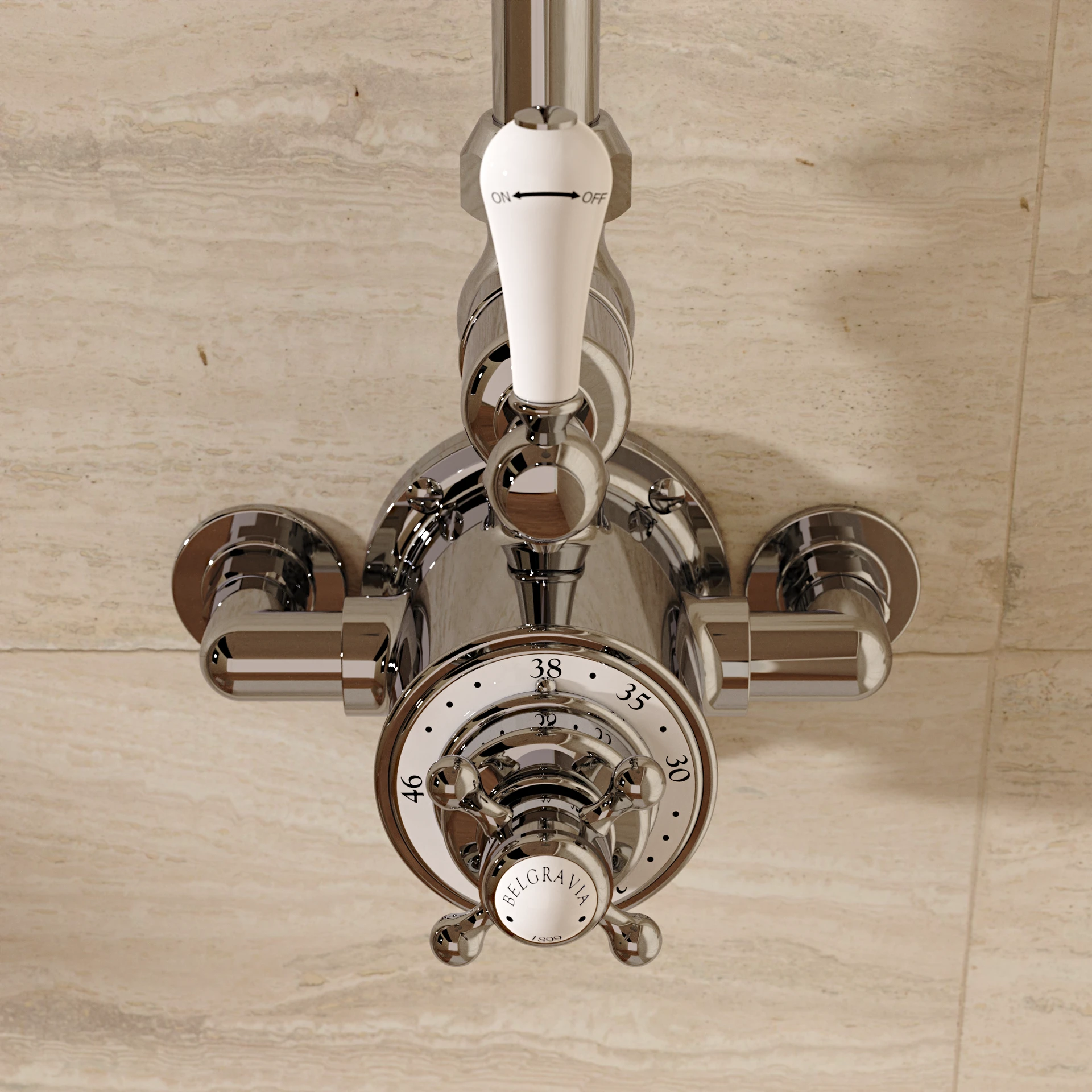 Belgravia Thermo Shower Valve with Fixed Head in Chrome