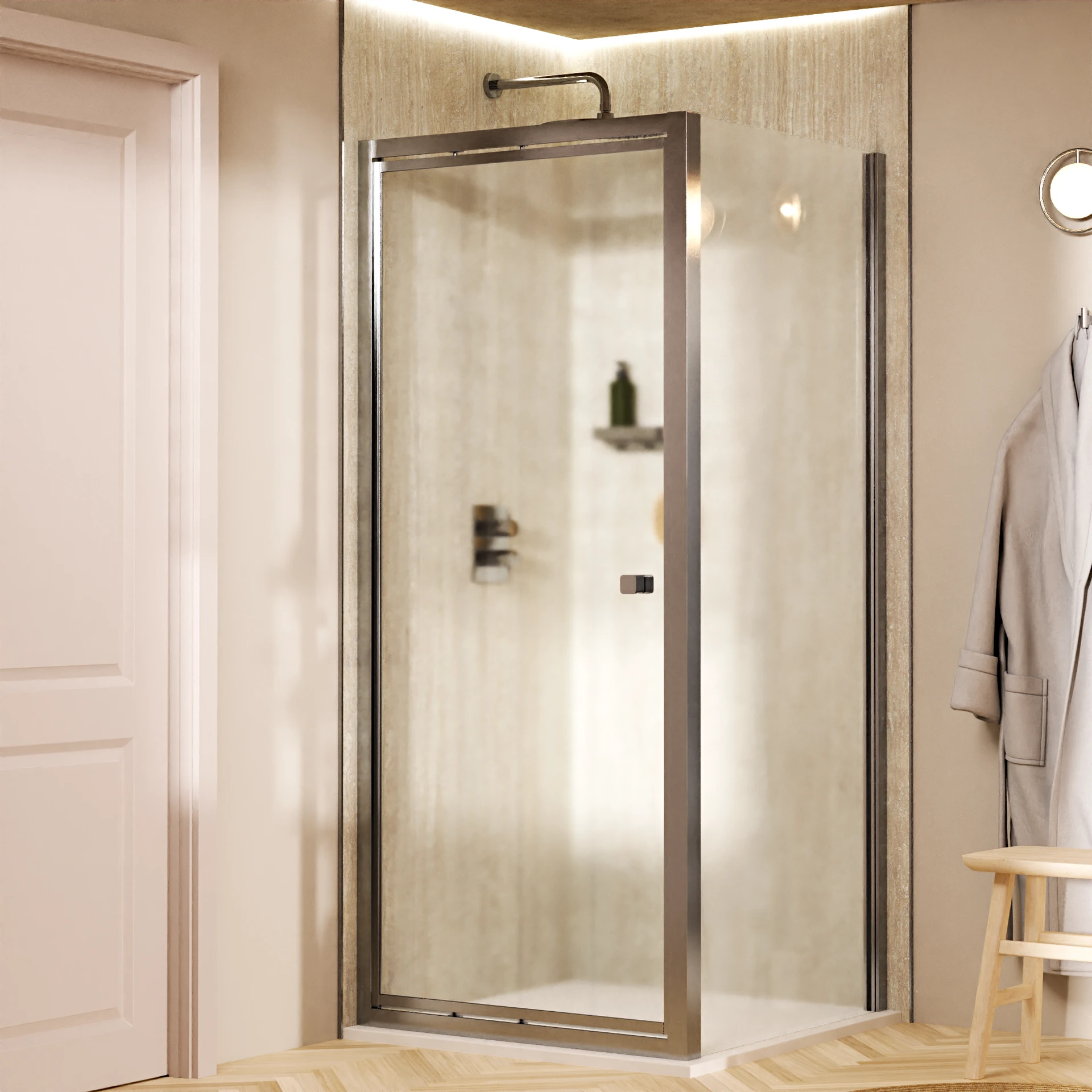Clear 6 Infold Shower Door with Side Panel