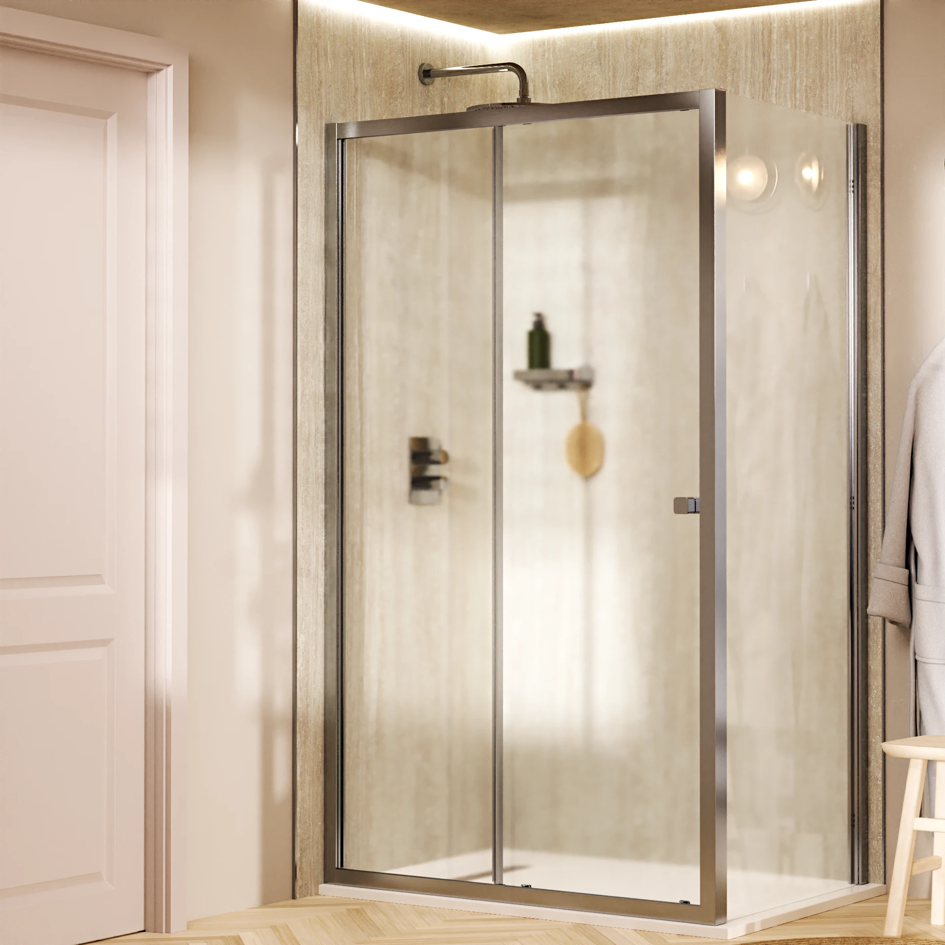 Clear 6 Sliding Shower Door with Side Panel