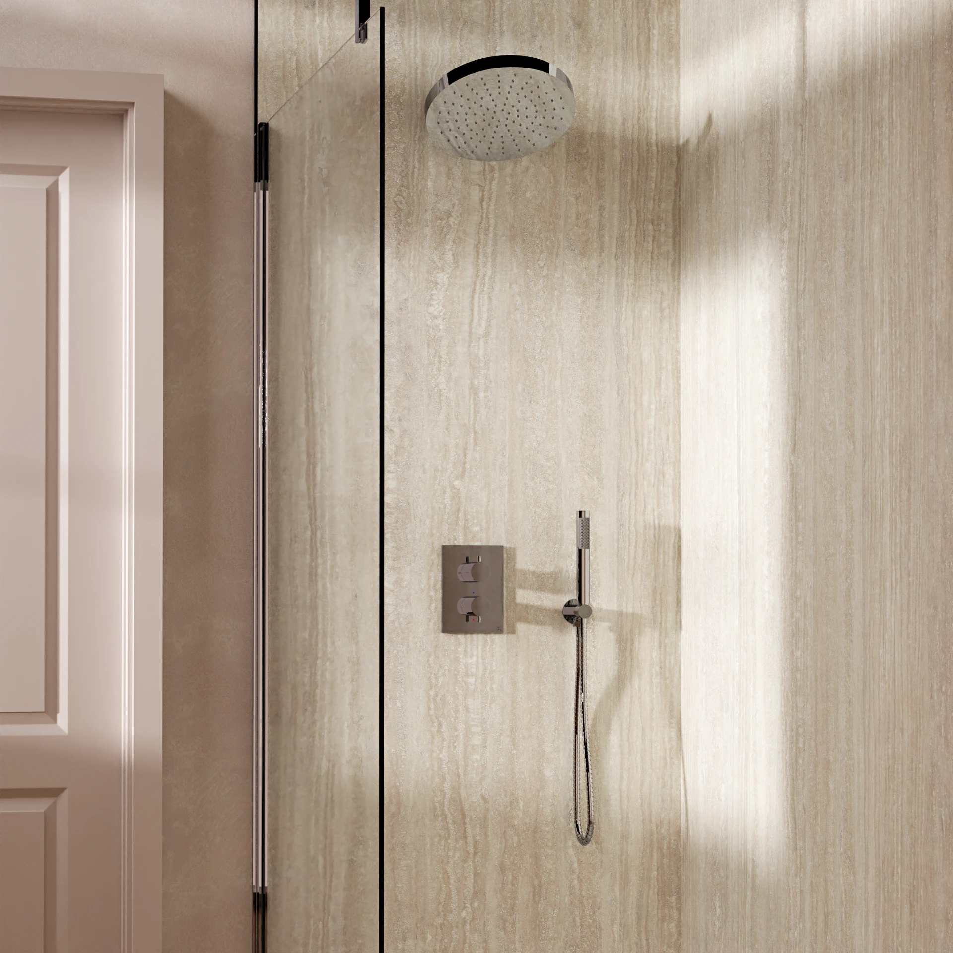 Crossbox Shower Set 8 with Fixed Head & Handset