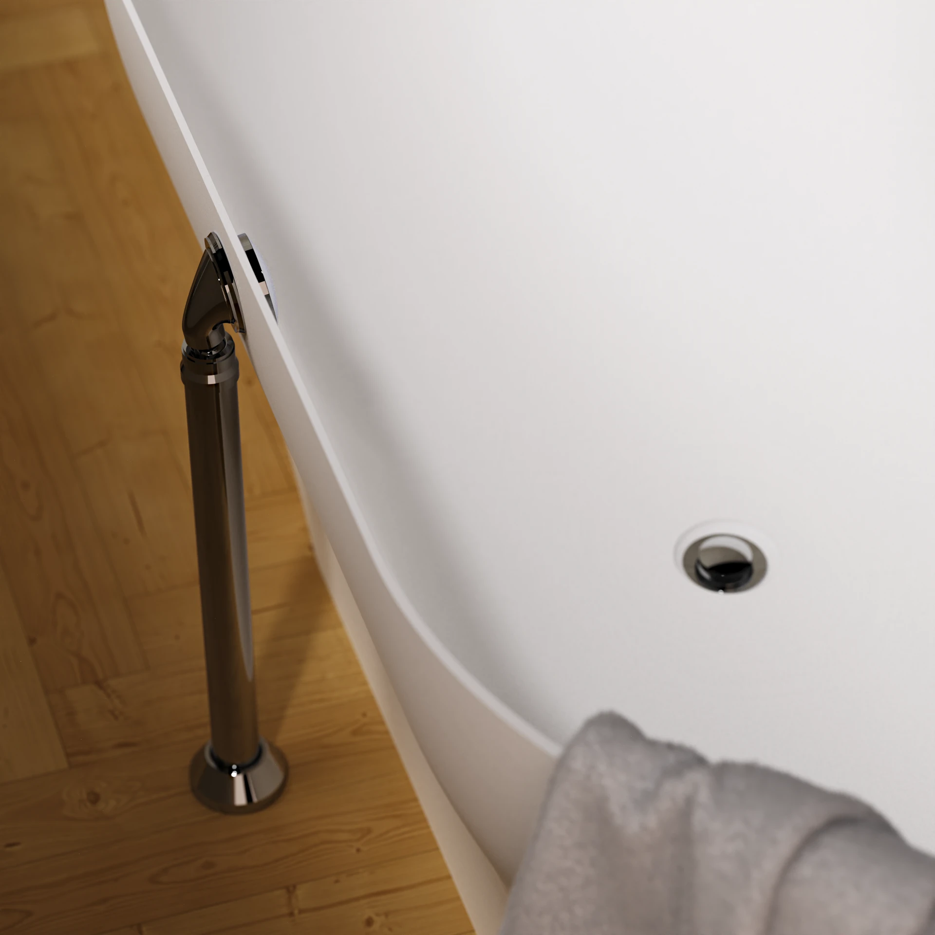 Special bath waste for Natural Stone Bath Chrome