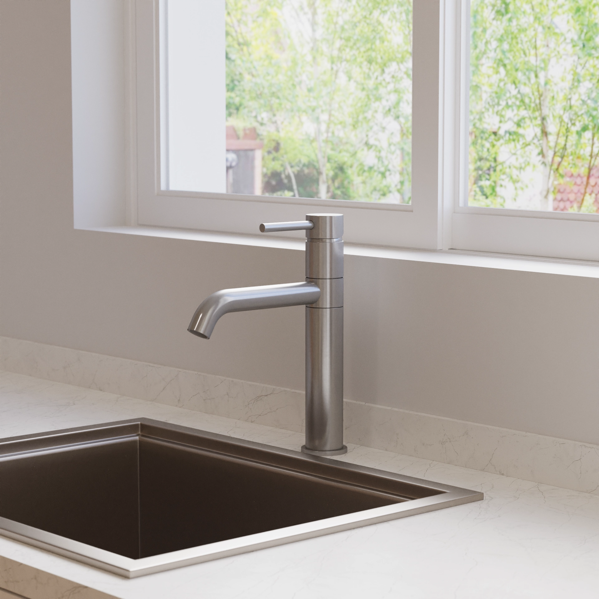 Design Single Lever Kitchen Mixer Brushed Nickel