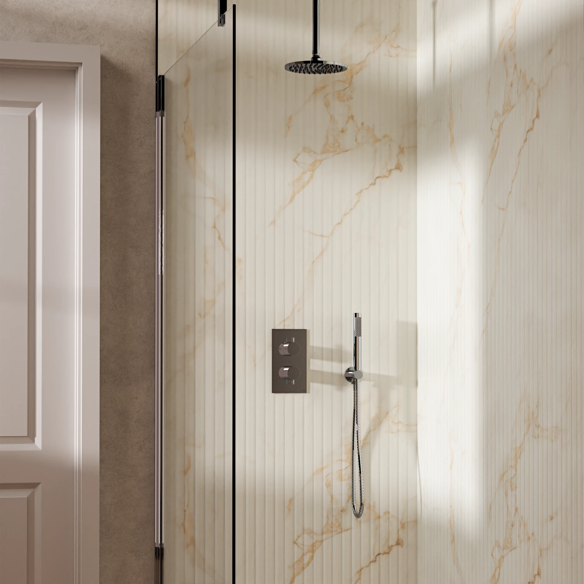 Design Shower Set 3 with Fixed Head & Handset
