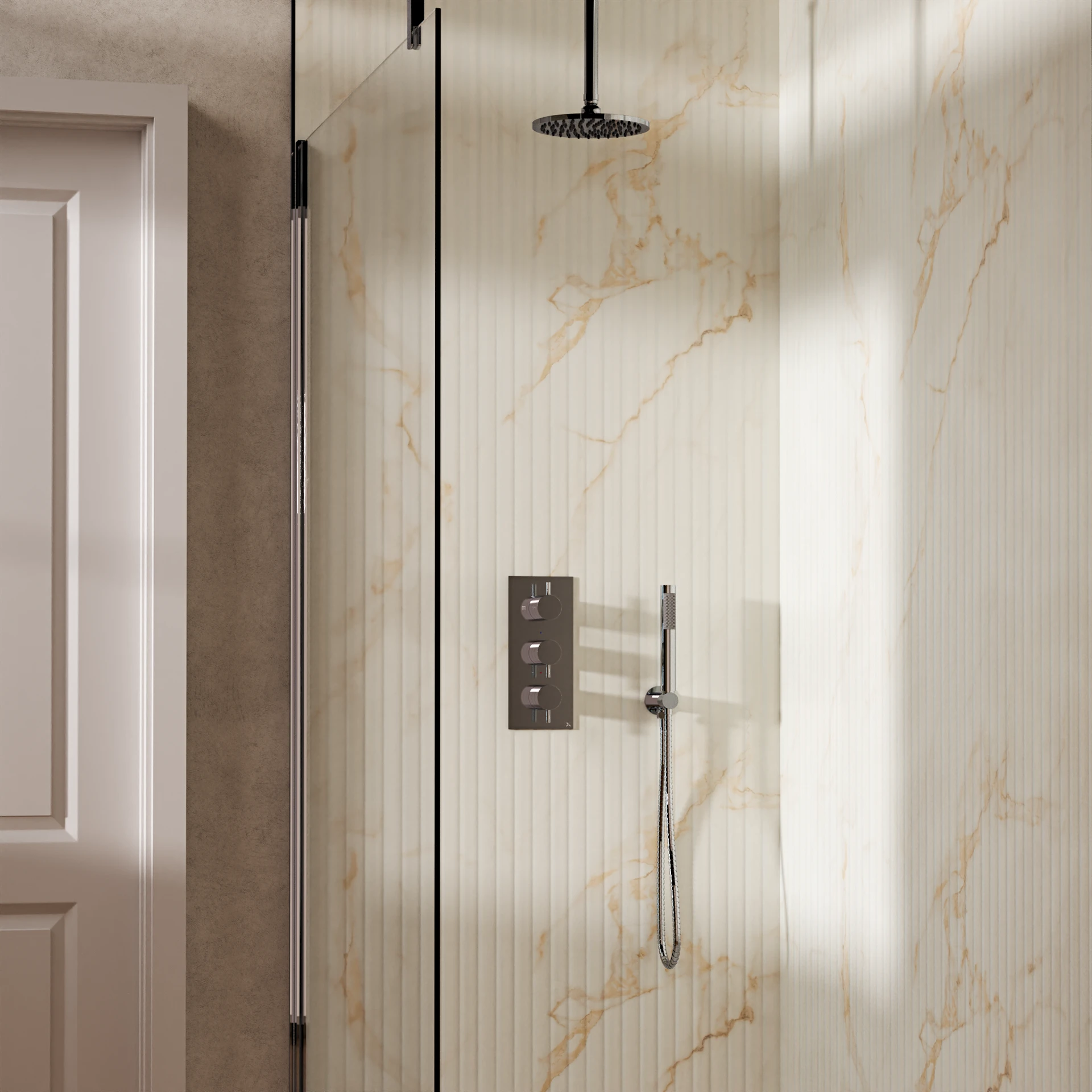 Design Shower Set 7 with Fixed Head & Handset