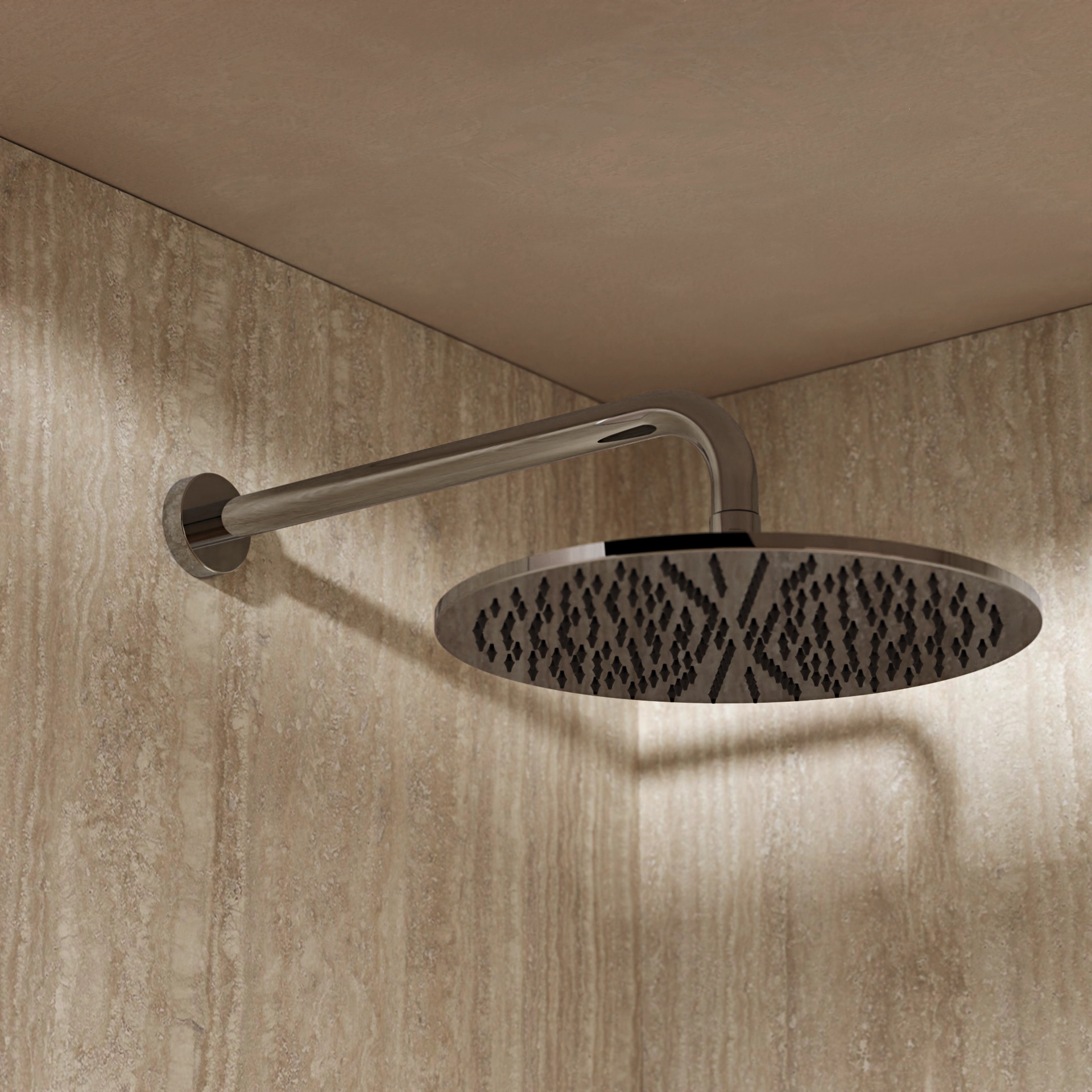 Square Shower Arm 380mm Chrome