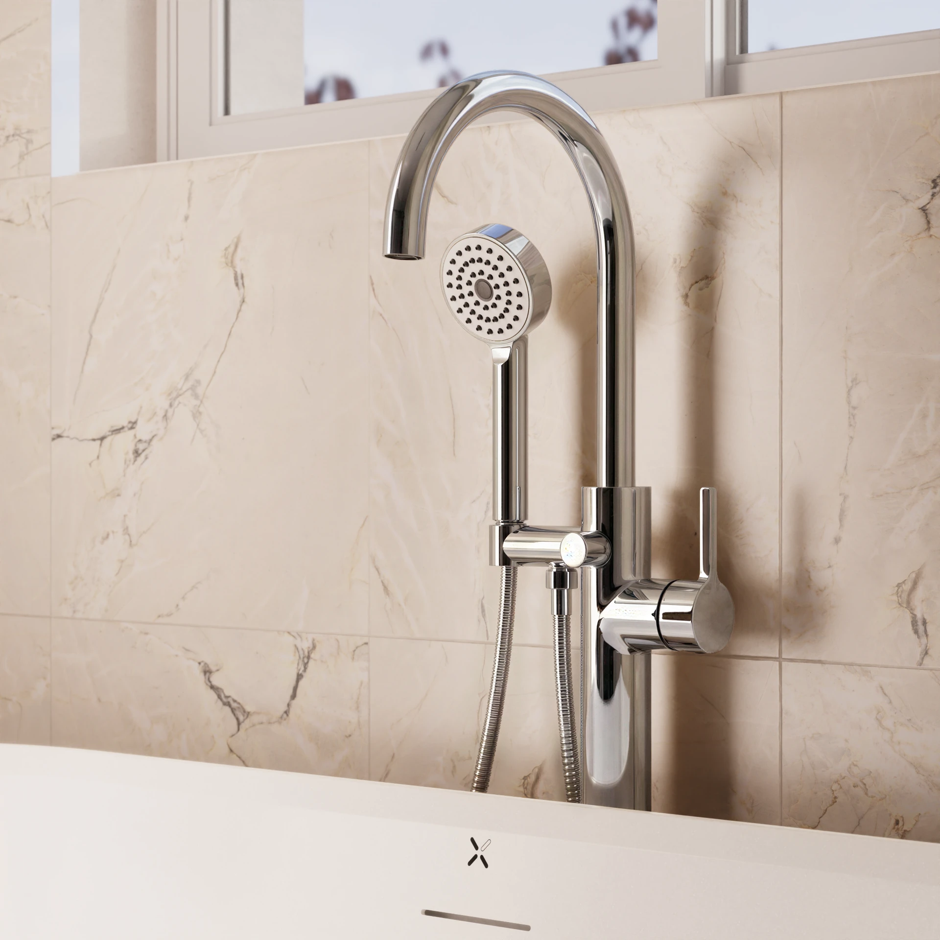 Mada Floor Standing Mono Bath Shower Mixer
