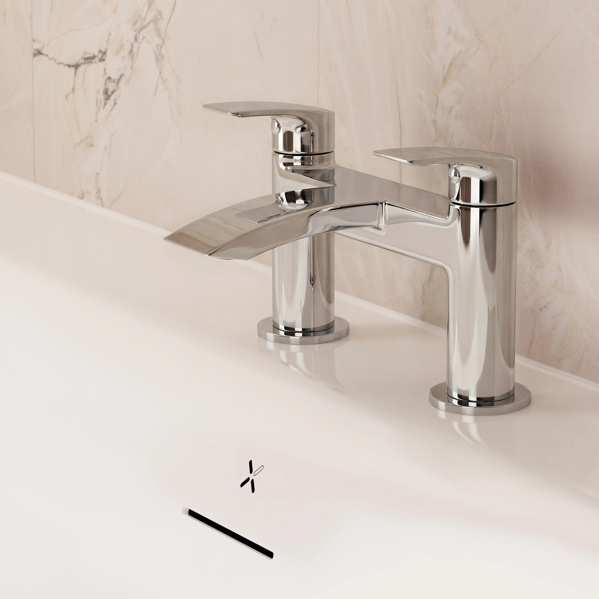 Flow Bath Filler Dual Lever Chrome