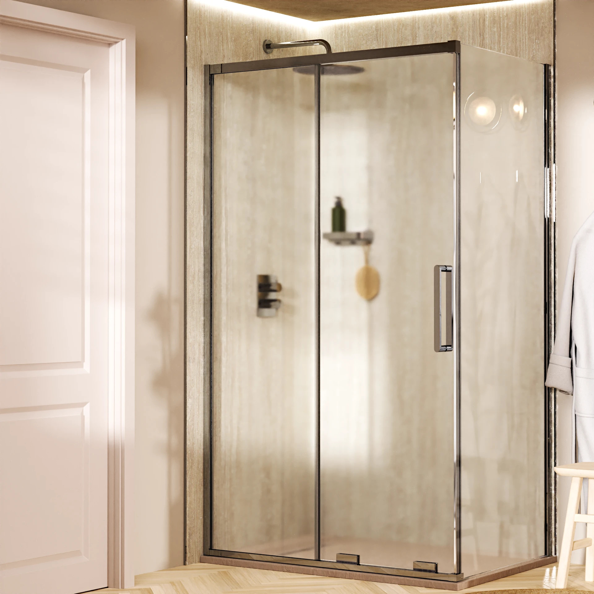 Optix 10 Sliding Shower Door with Side Panel
