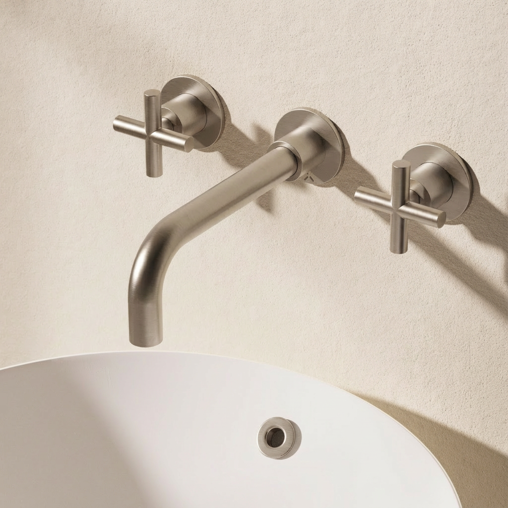 MPRO Crosshead 3 Hole Wall Basin Tap