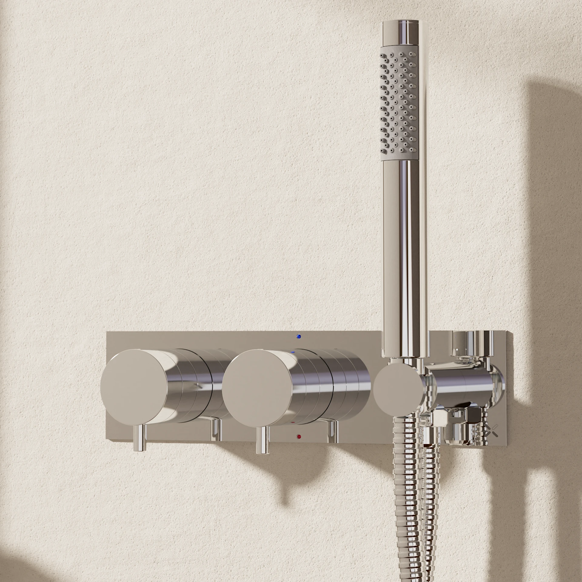 MPRO Thermostatic 2 Outlet Shower Valve, Handset & Trimset