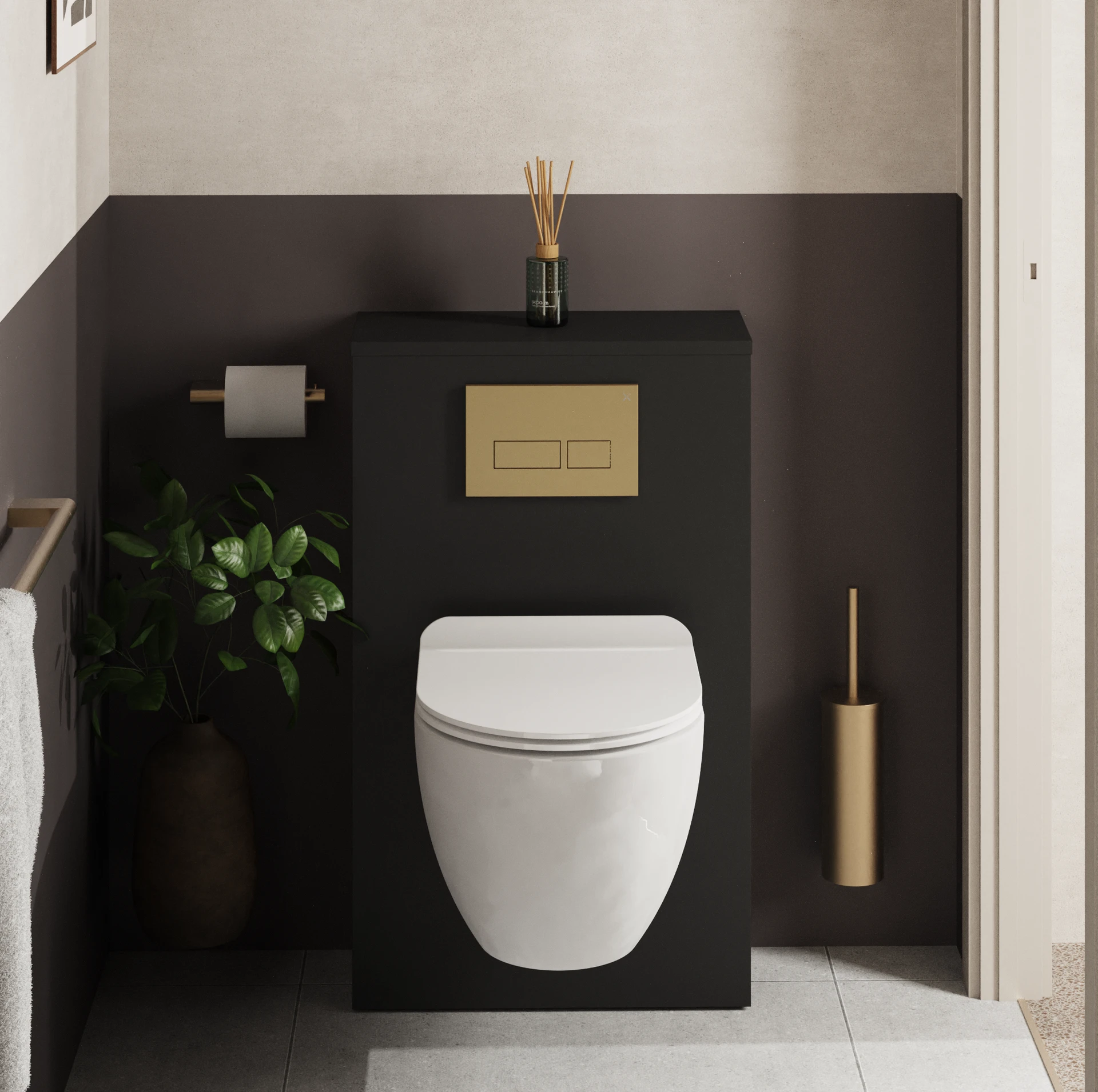 Toilet Furniture Unit in Matt Black