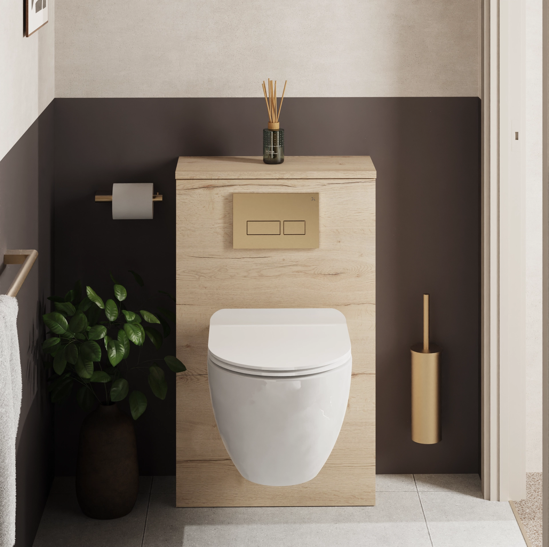 Toilet Furniture Unit in Nordic Oak