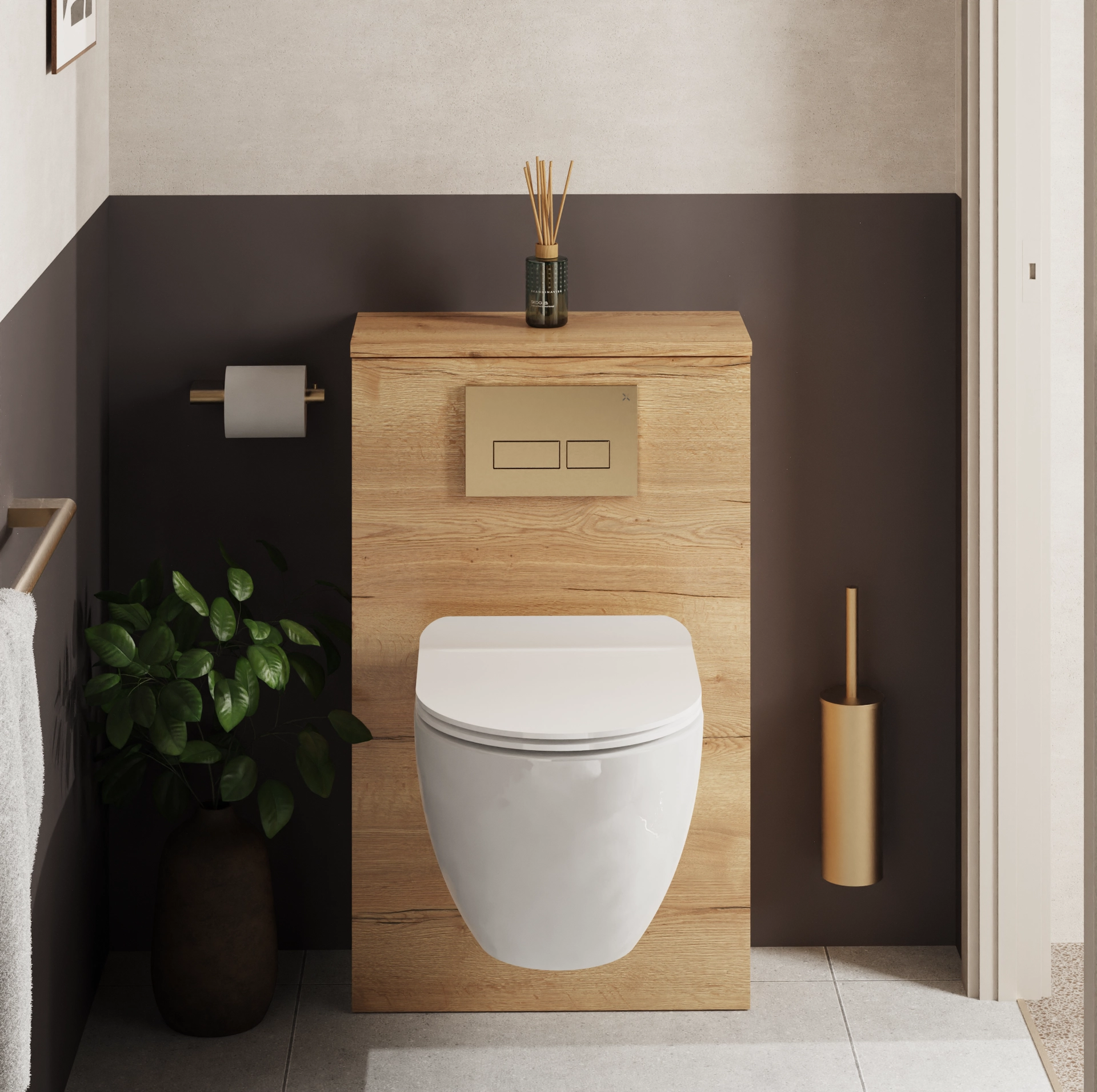 Toilet Furniture Unit in Windsor Oak