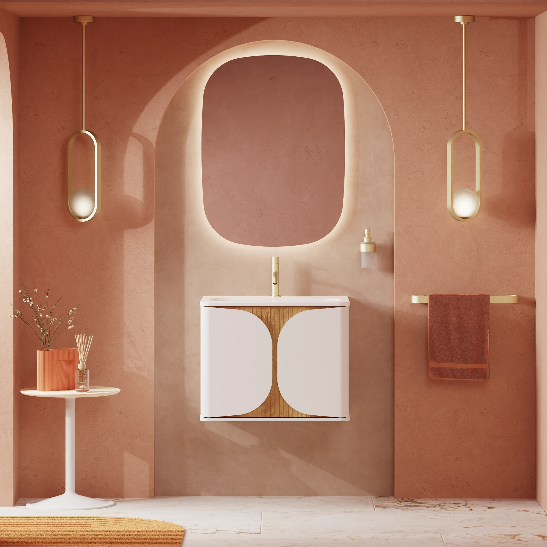 Tambour Wall Hung Furniture Unit with Basin - 800mm