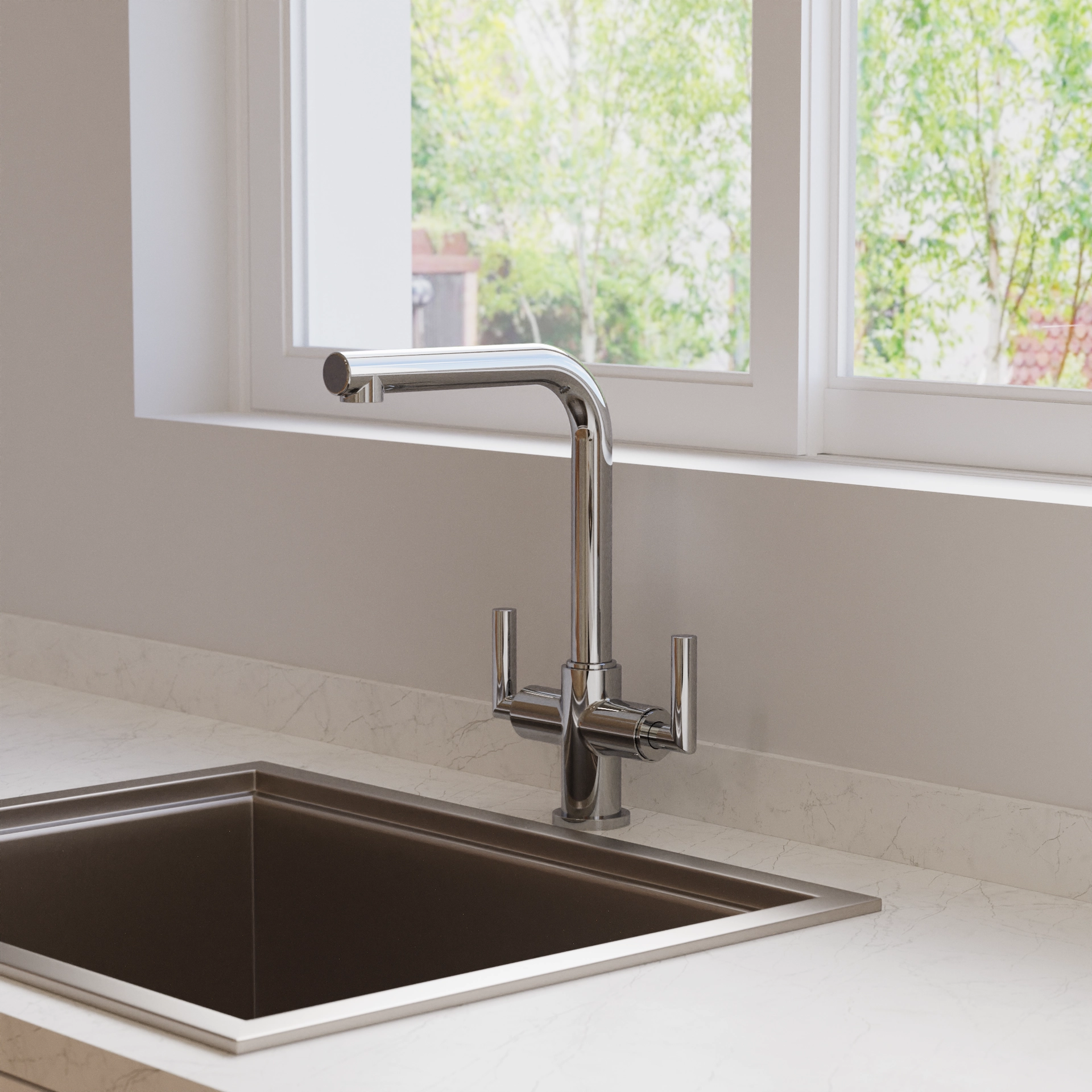 Tropic Dual Control Kitchen Mixer Chrome