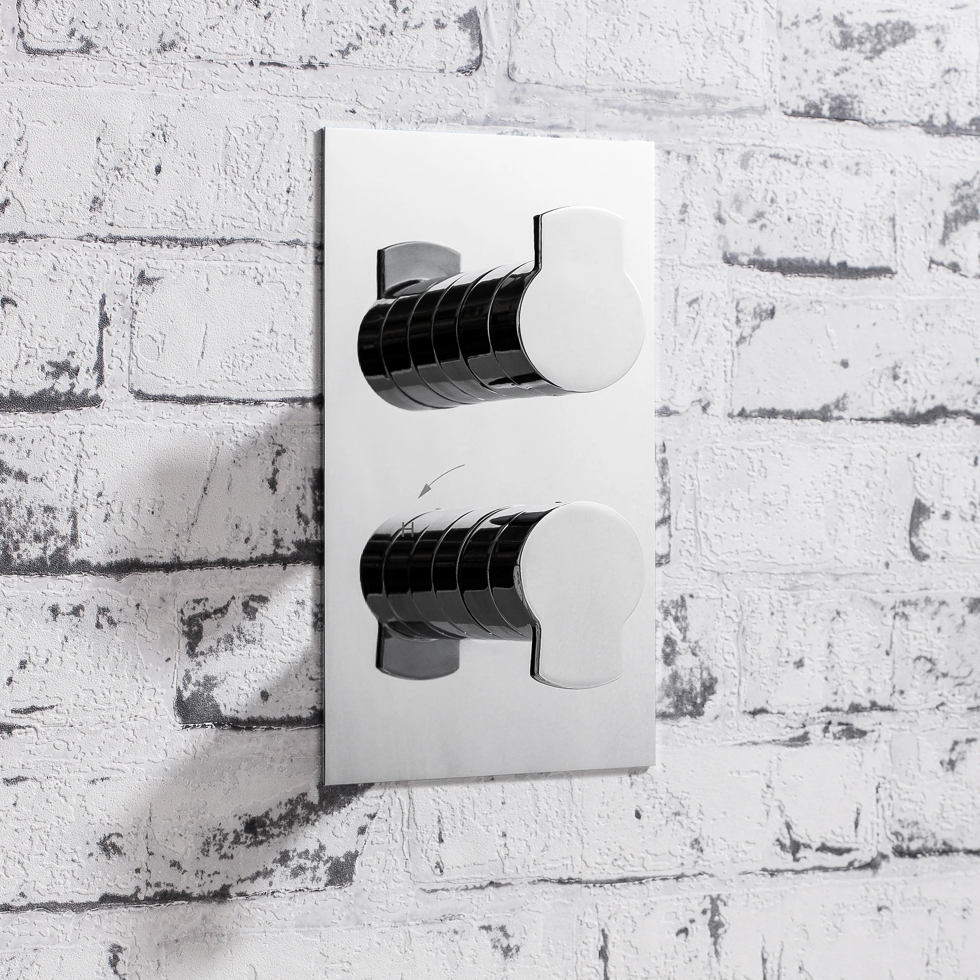 Wisp 1 Outlet 2 Handle Thermostatic Shower Valve & Trimset Chrome