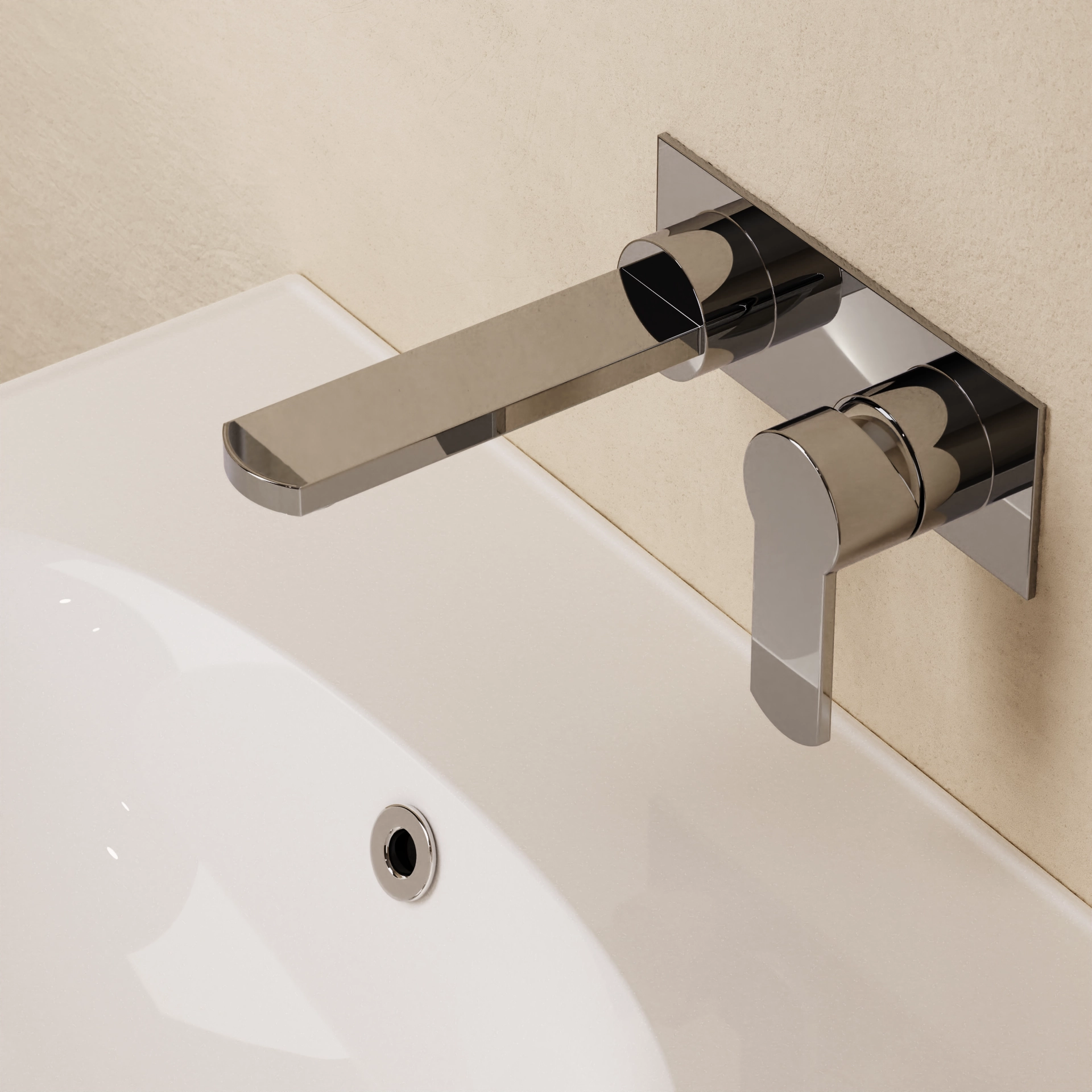 Wisp Basin 2 Hole Set Wall Mounted Chrome