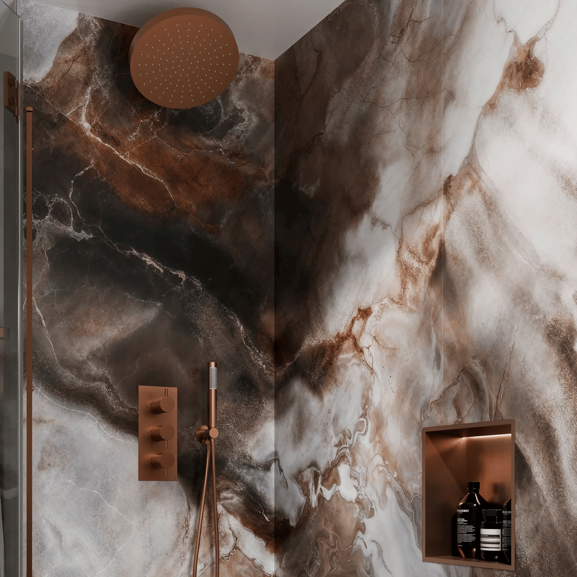 Brushed Bronze Shower