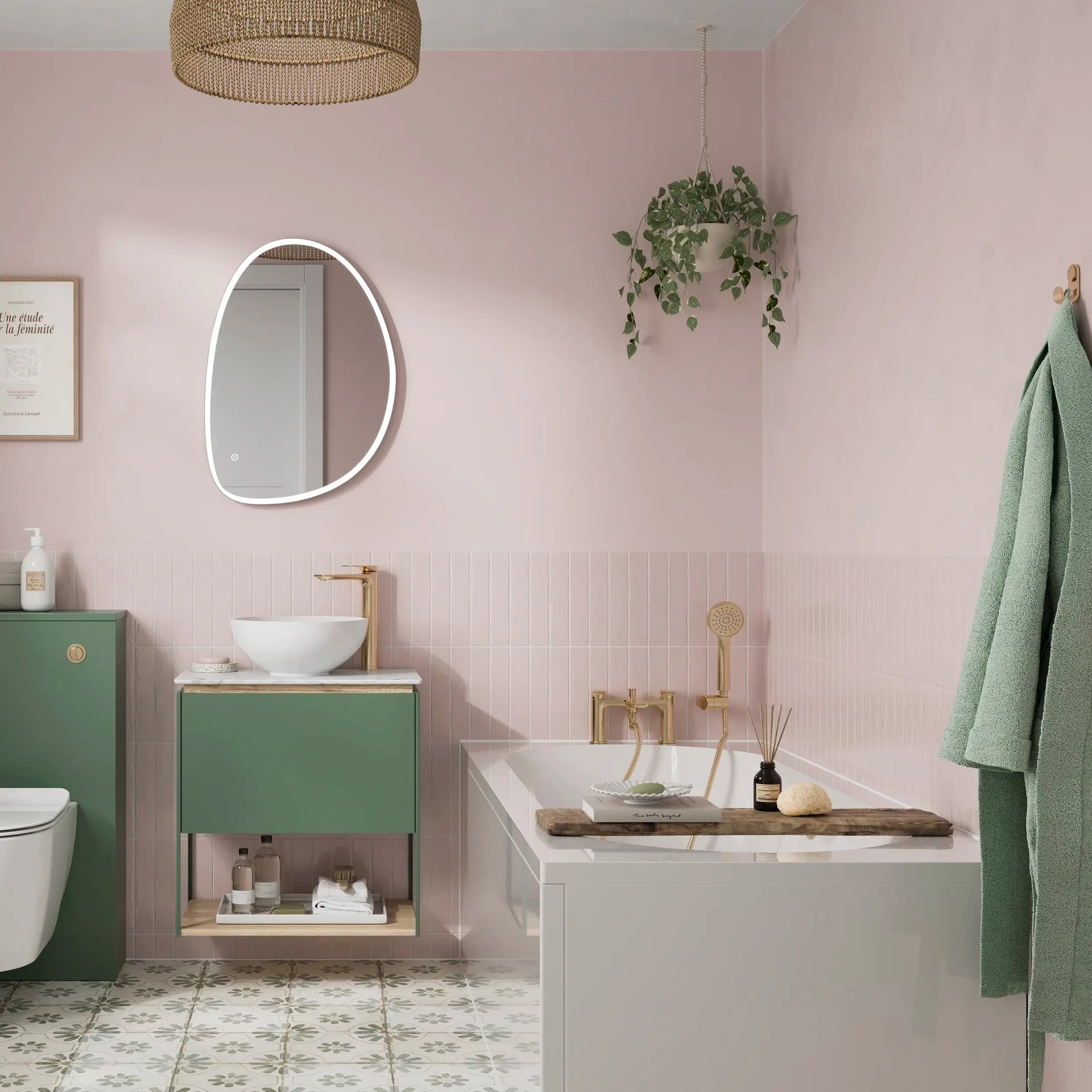 Small Bathroom with Colour