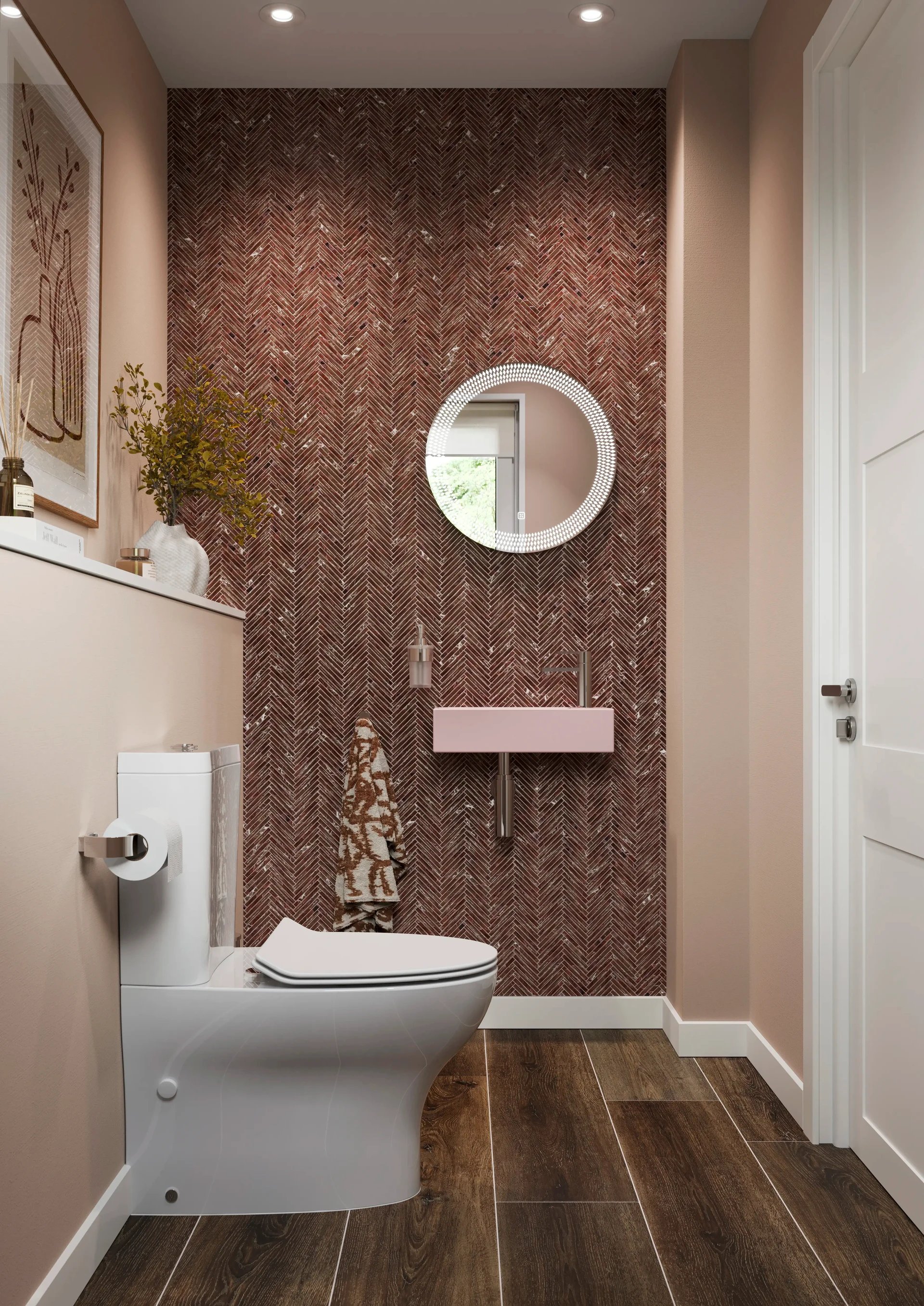 Warm Neutrals Cloakroom