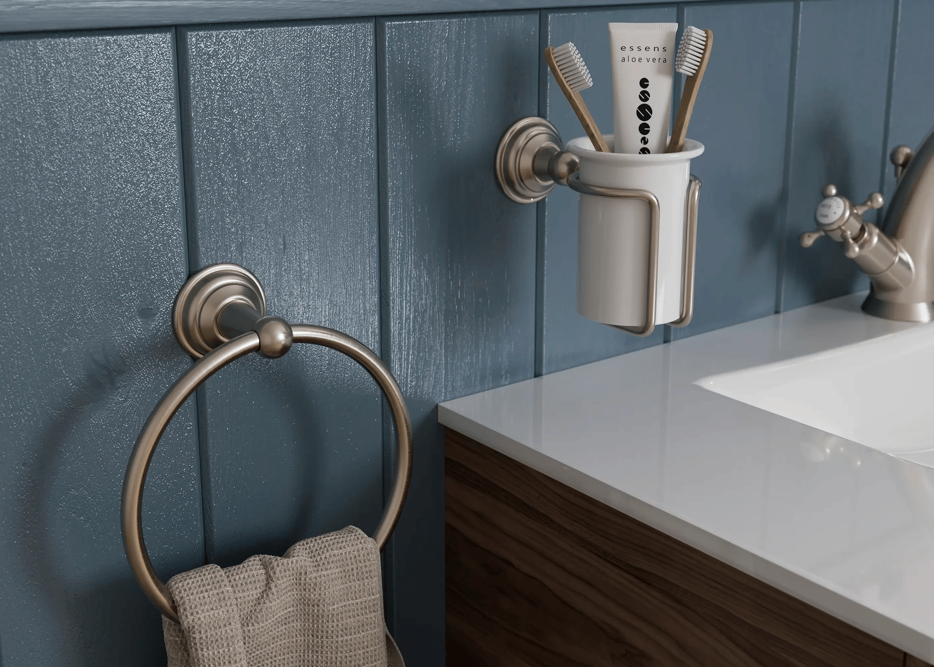 Belgravia Toothbrush Holder and Towel Ring