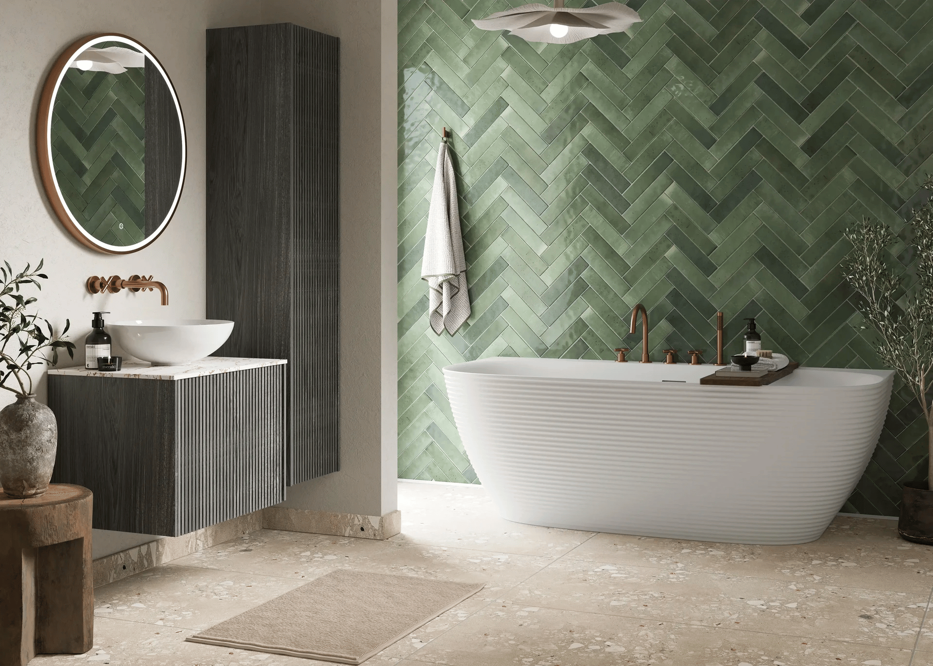 Calming Contemporary Main Bathroom