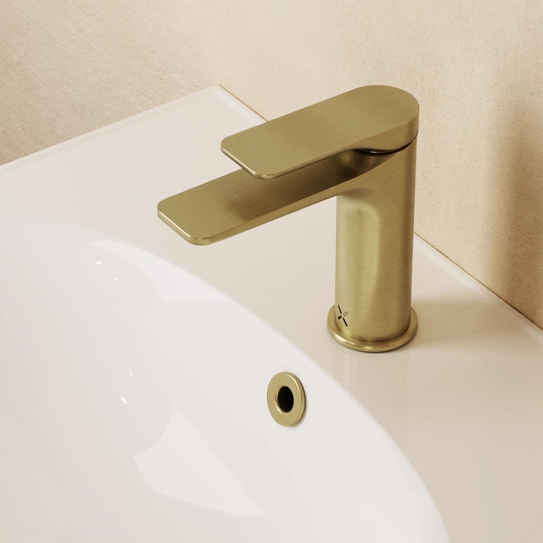 Deck mounted basin tap
