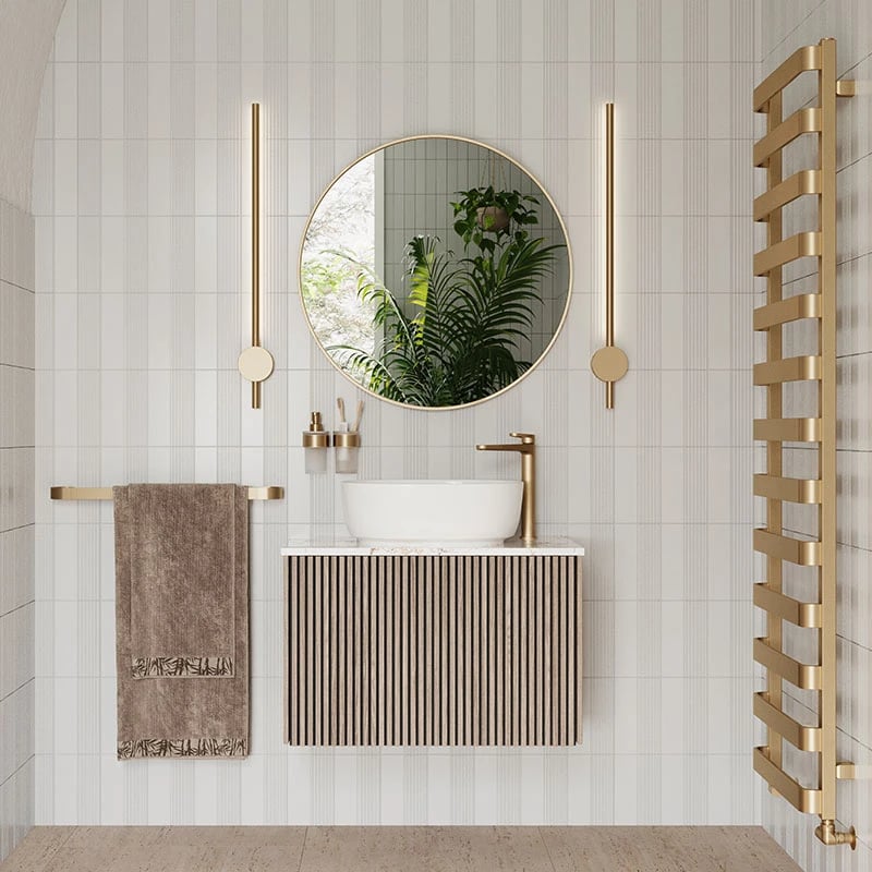 Brushed brass bathroom accessories
