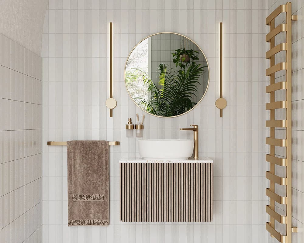 Brushed brass bathroom design