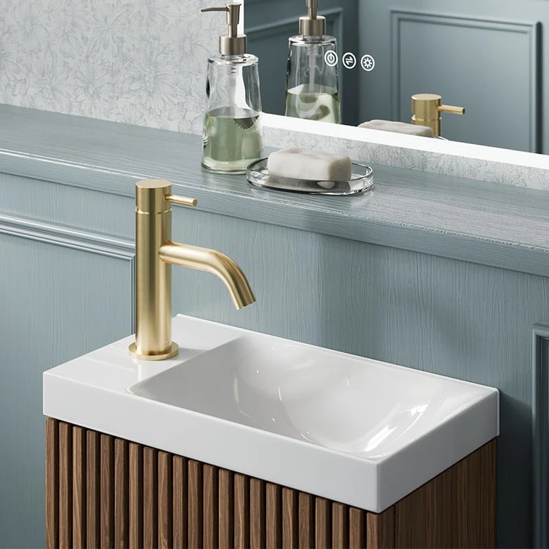 Brushed brass brassware