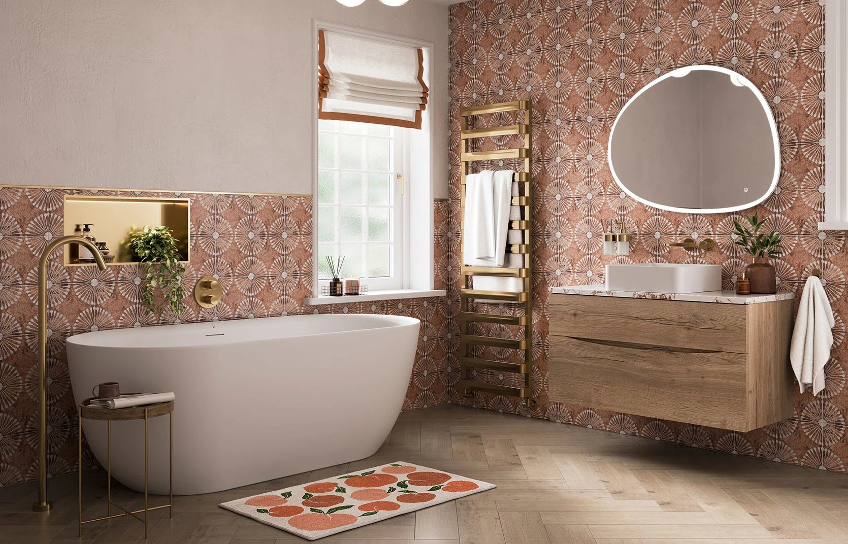 Brushed brass bathroom design