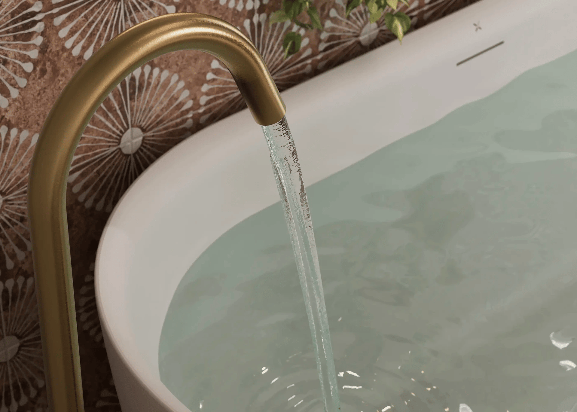 Brushed Brass Bath Tap