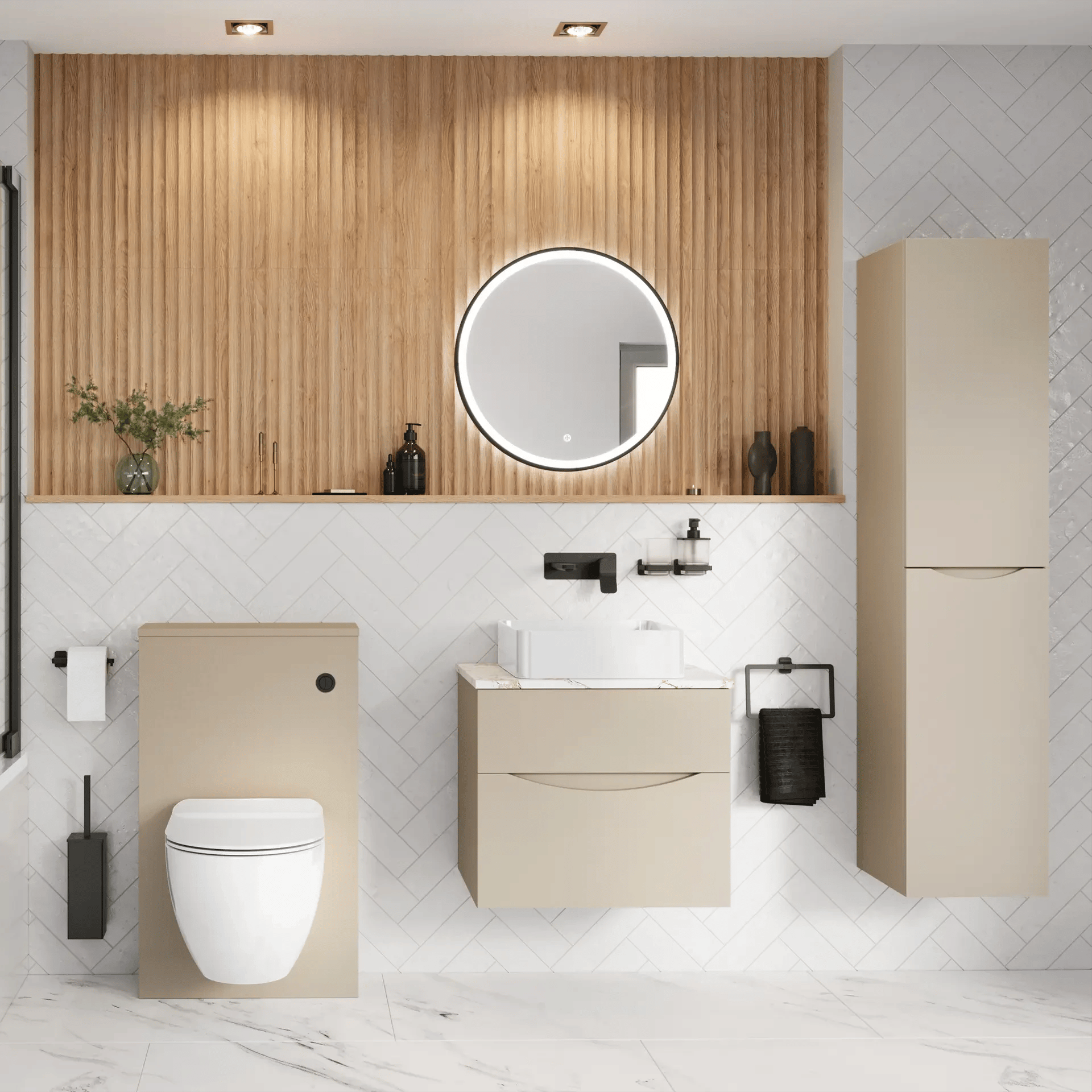 Neutral Palette Small Bathroom