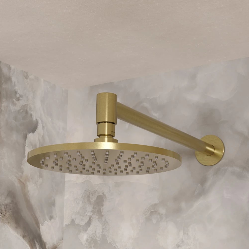 Shower head brushed brass