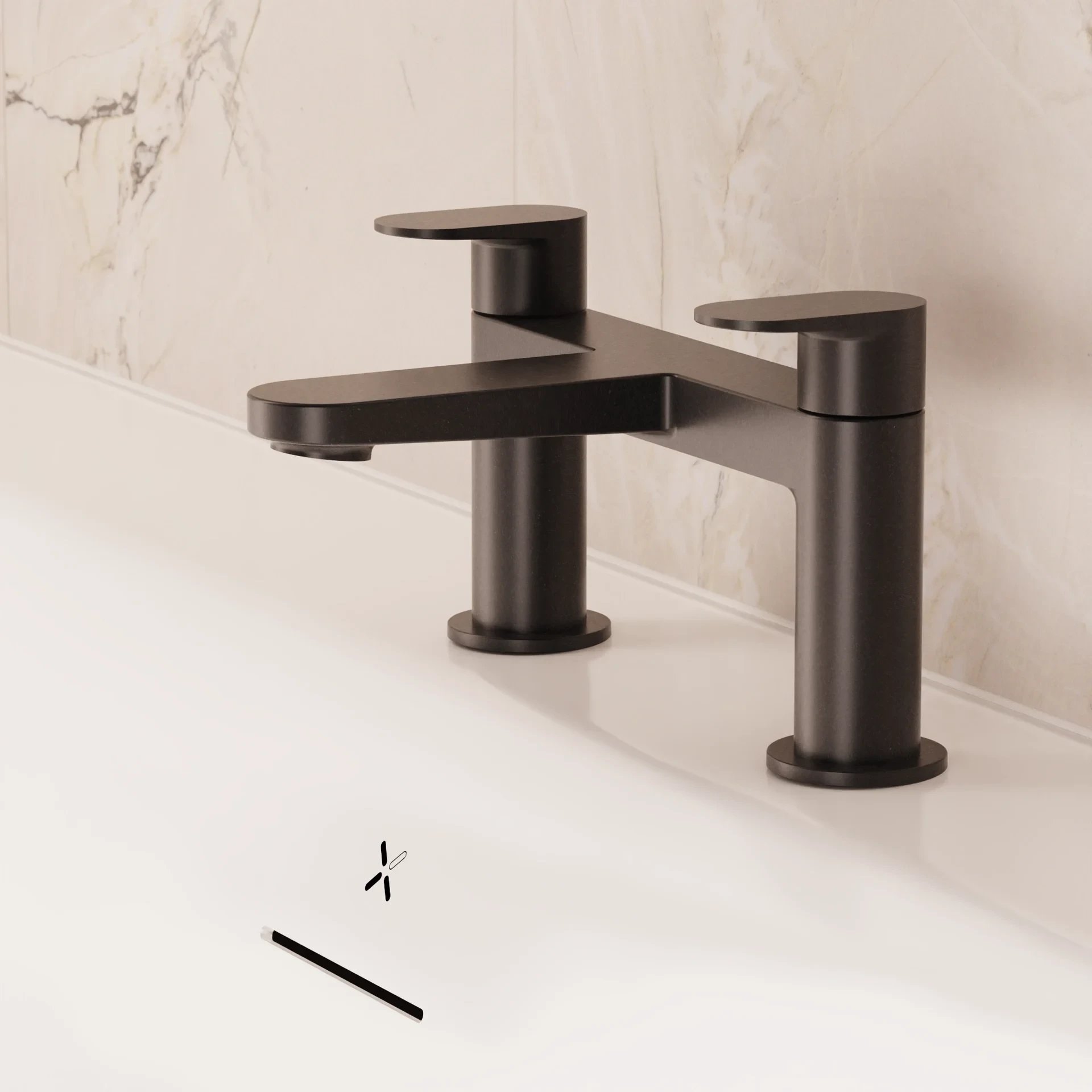 Drift Deck Mounted Bath Tap in Matt Black