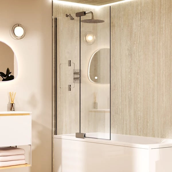 Asura 8mm Bath Screen with hinged panel and access door 1200