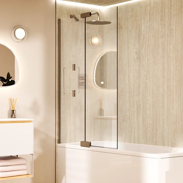 Asura 8mm Bath Screen with hinged panel and access door 1200