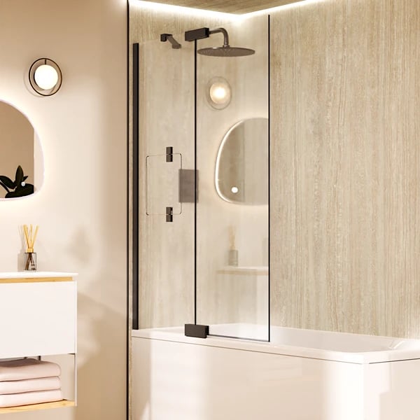 Asura 8mm Bath Screen with hinged panel and access door 1200