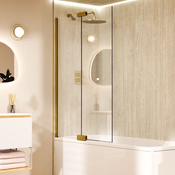 Asura 8mm Bath Screen with hinged panel 1200