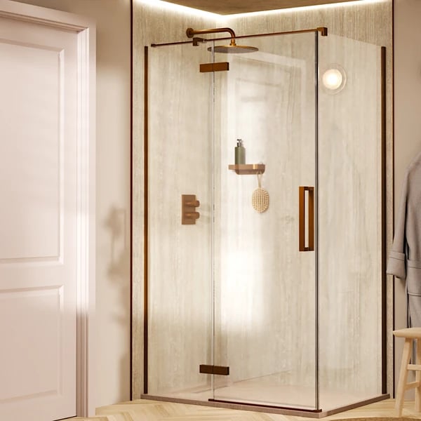 Asura Inline Hinged Shower Door with Side Panel