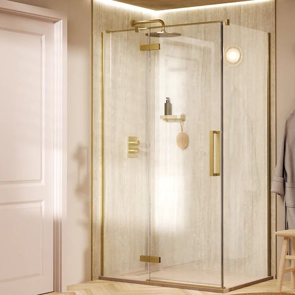 Asura Inline Hinged Shower Door with Side Panel