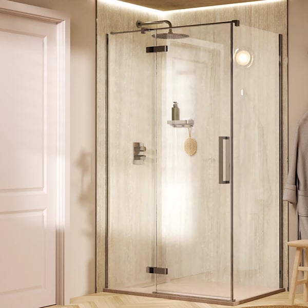 Asura Inline Hinged Shower Door with Side Panel