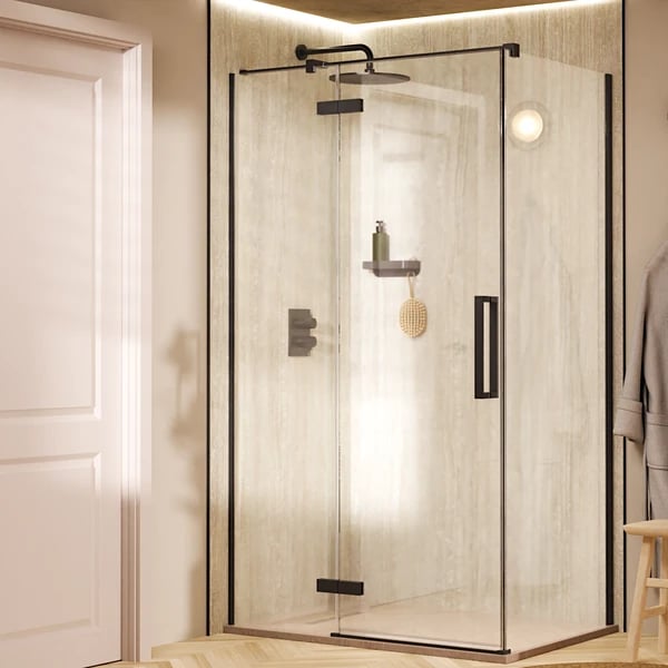 Asura Inline Hinged Shower Door with Side Panel