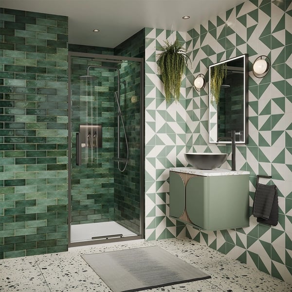 Asura Infold Shower Door in Slate