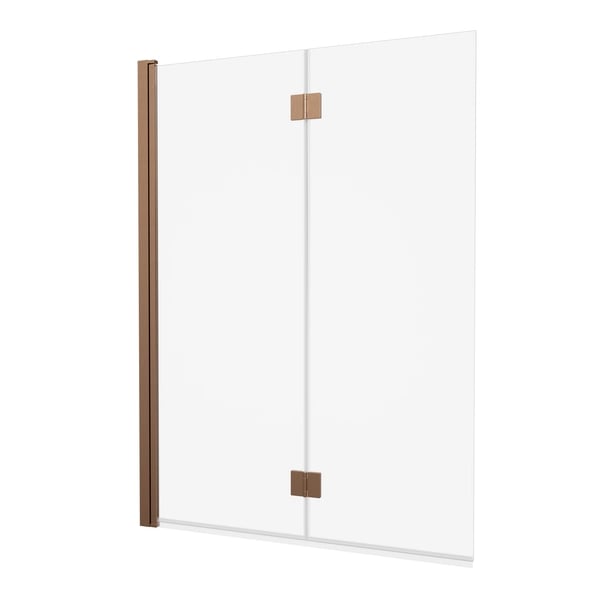 Asura Fully Folding Bath Screen in Brushed Bronze