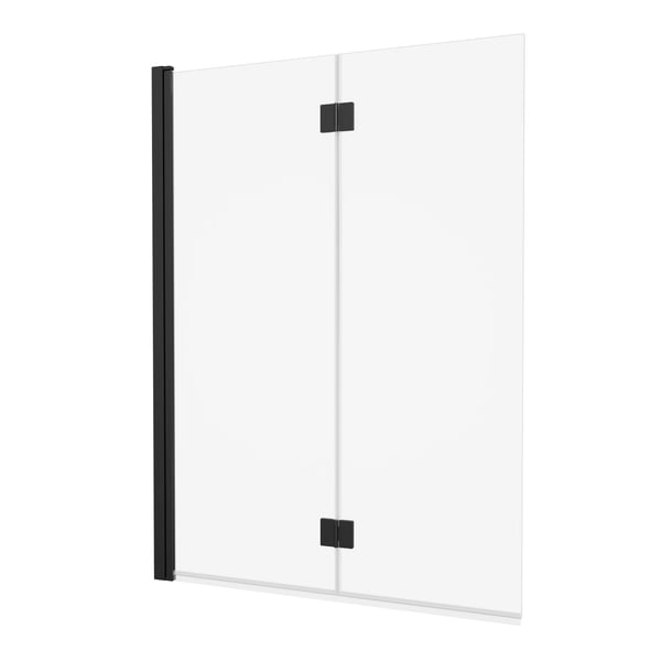 Asura Fully Folding Bath Screen in Matt Black