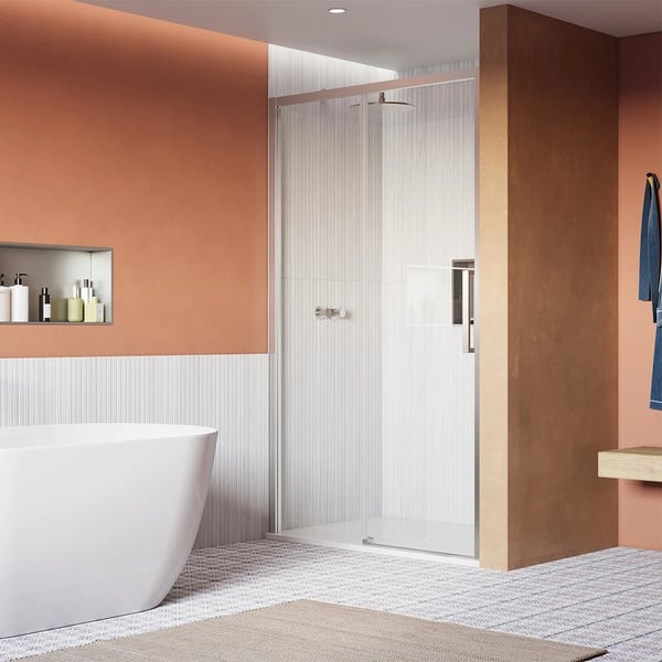 Asura Sliding Shower Door with Side Panel in Chrome